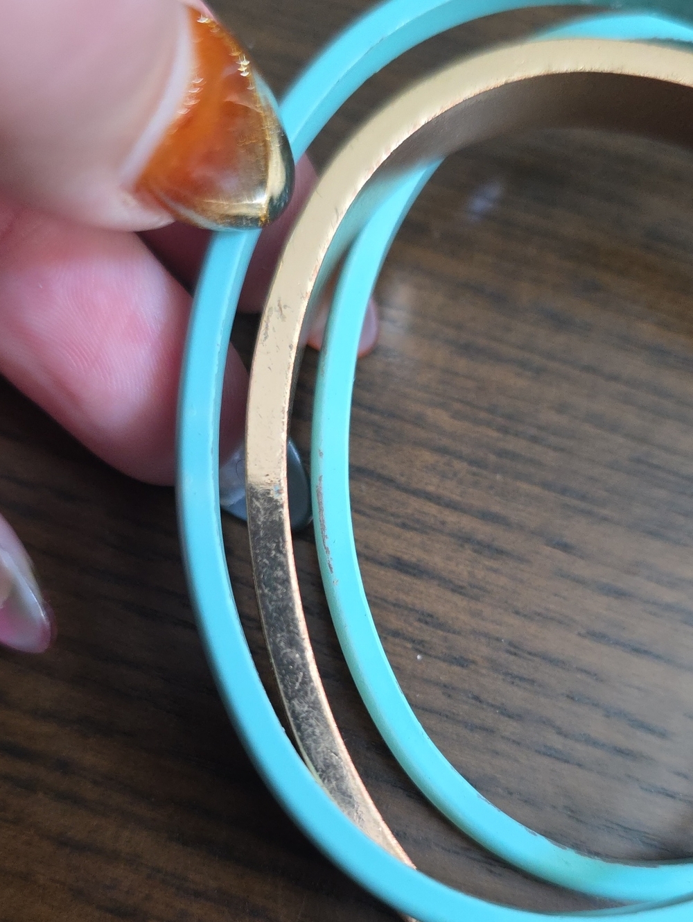 Turquoise Multi-Row Rhinestone Bracelet - Picture 4 of 4